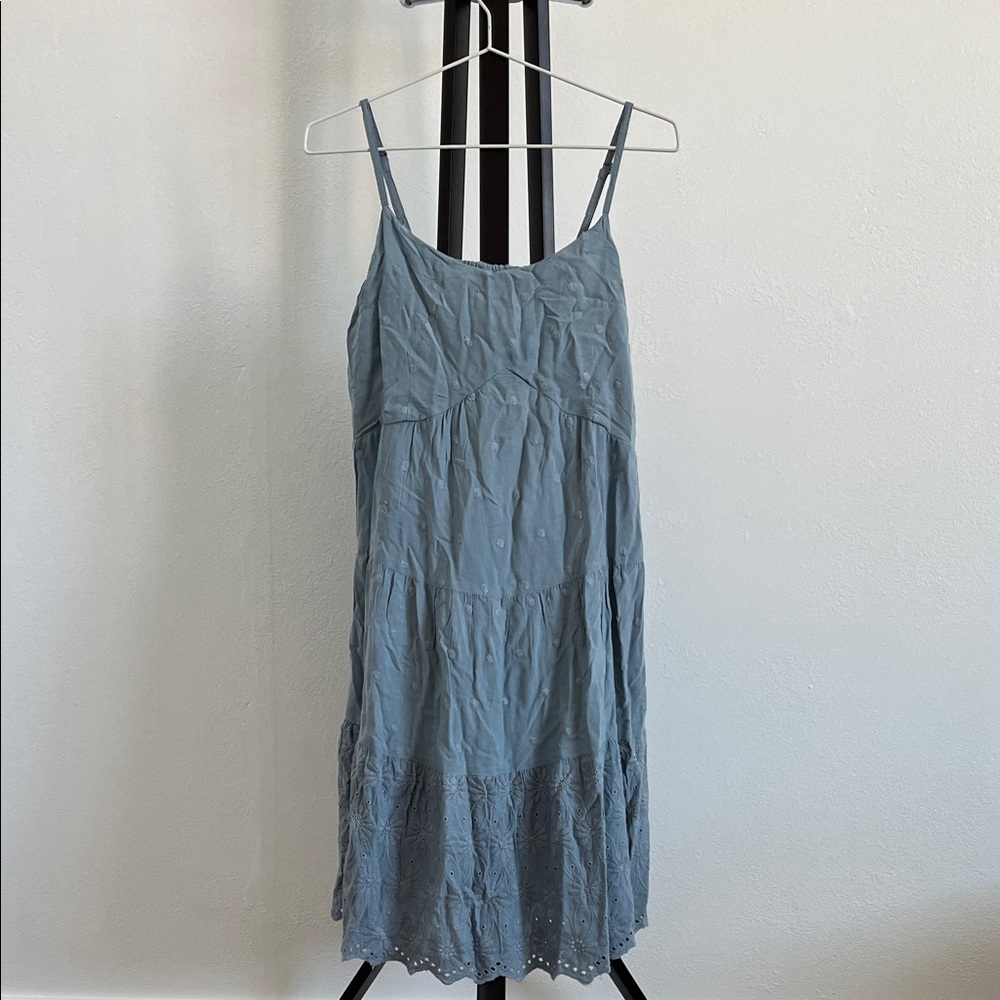 Elegant Blue Spaghetti Strap Dress